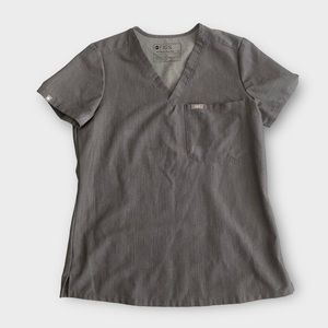 FIGS Women’s Top Shirt XS Technical Collection V-Neck Grey Medical Office Work